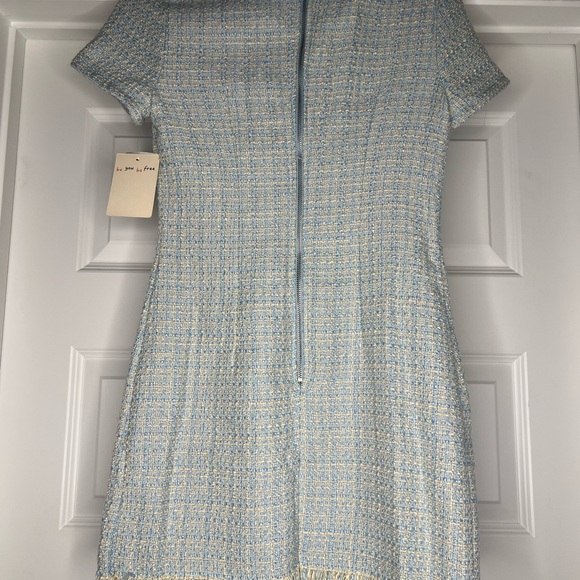 BeBop Light Blue Tweed Mini Dress - Picture 4 of 5